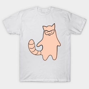 Cute Silly Simple Minimalist Pastel Orange Racoon Small Icon T-Shirt